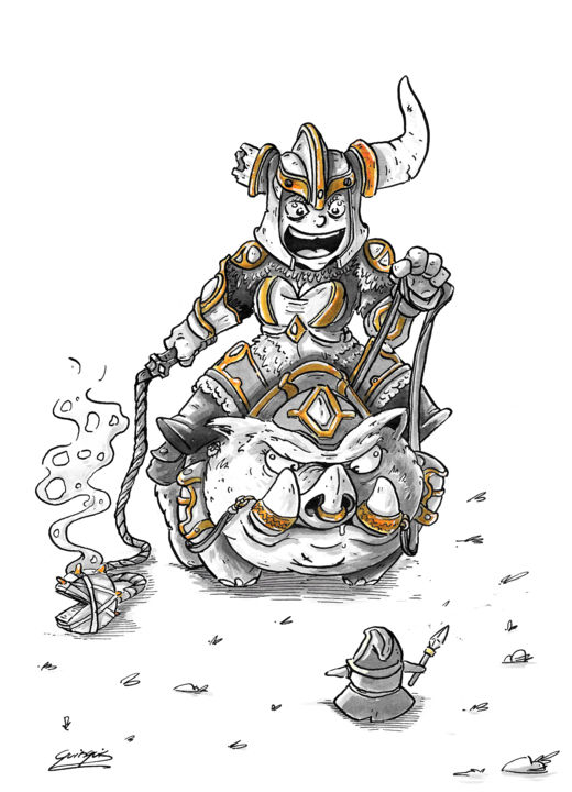 Drawing titled "#28 Allyrator" by Quinquinou, Original Art, Ink