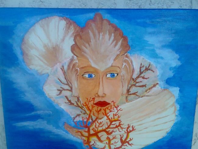 Painting titled "La dame coquillage" by A.R, Original Artwork