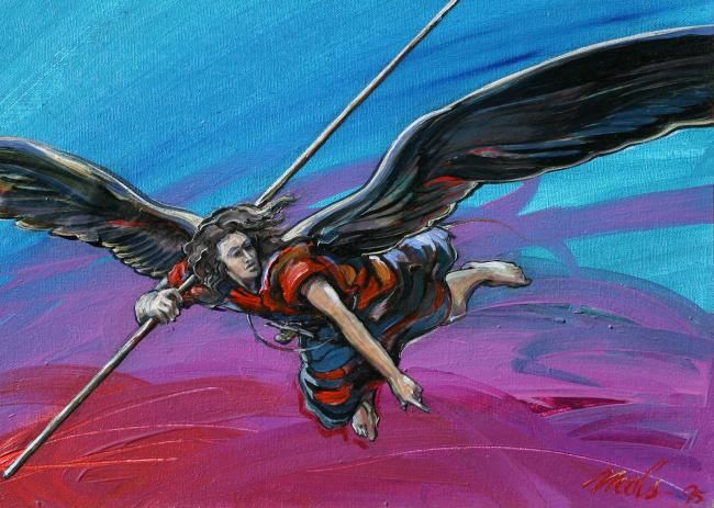 ANGEL AND STAFF - Drawing ©1995 by robin mols -
angels oil painting