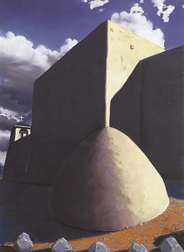 Drawing titled "Rancho de Taos" by Robin Mols, Original Art,