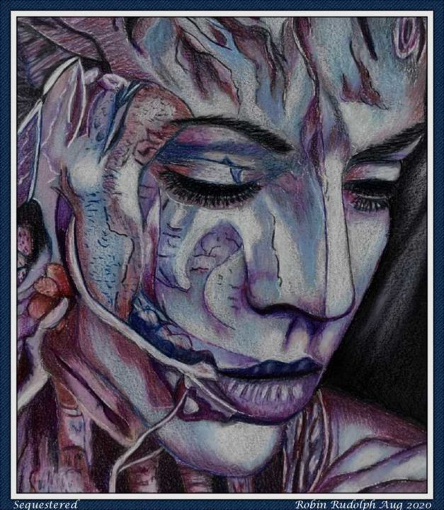 Drawing titled "Sequestred" by Robin Rudolph, Original Art, Pencil