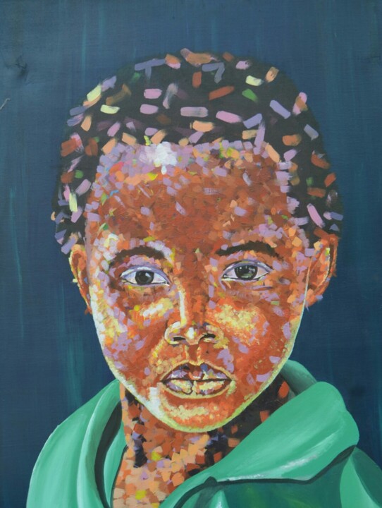 Картина под названием "Soi 2" - Robinson Kouam, Подлинное произведение искусства, Акрил Установлен на Деревянная рама для но…