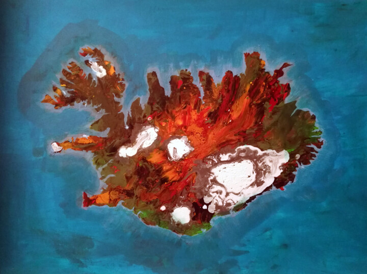 Peinture intitulée "Colors of Iceland" par Rob Oliver, Œuvre d'art originale, Acrylique