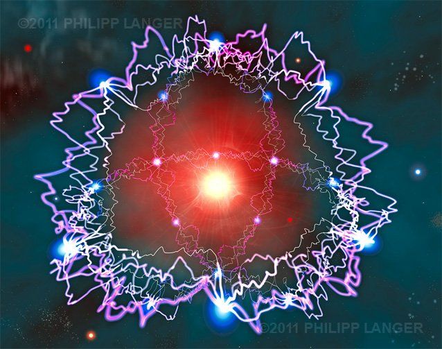 Digitale Künste mit dem Titel "Elektrischer Stern…" von Philipp Langer, Original-Kunstwerk,