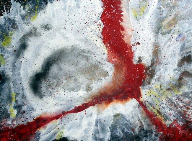 Painting titled "Energia Rubi - Ruby…" by Robson Peixoto, Original Artwork, Oil