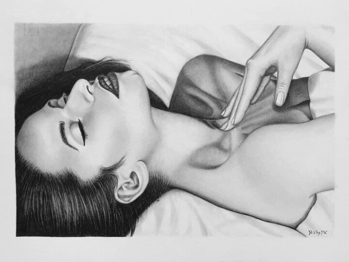 Drawing titled "Erotismo" by Roby Bí, Original Artwork, Pencil