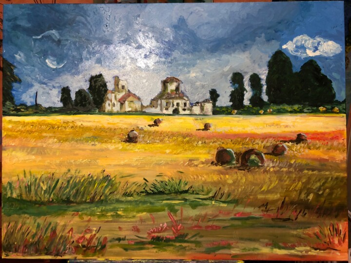 Painting titled "Paesaggio 1" by Rocco (roccoaa), Original Artwork, Oil