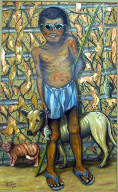 Painting titled "O piraquara" by Rocha Maia, Original Artwork