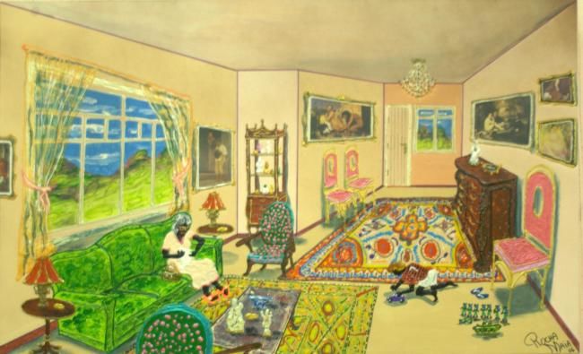 Painting titled "A casa da vovó" by Rocha Maia, Original Artwork