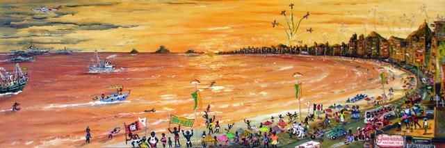 Pintura intitulada "Nosso Rio em festa" por Rocha Maia, Obras de arte originais, Óleo