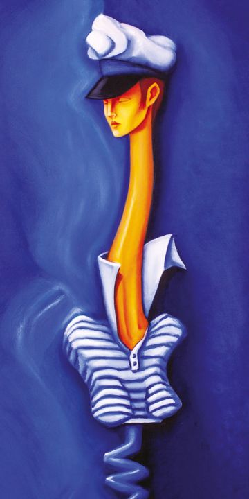 Peinture intitulée "Fraicheur marine" par Rochedi, Œuvre d'art originale, Huile