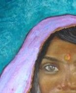 Painting titled "regard hindou" by Véronique Roche, Original Artwork