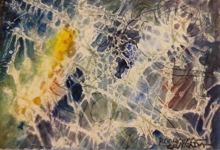 Pintura titulada "FLUYENDO" por María Del Rocio Rodríguez Granada Cervantes (ROCIO ROGRAN), Obra de arte original, Acuarela…