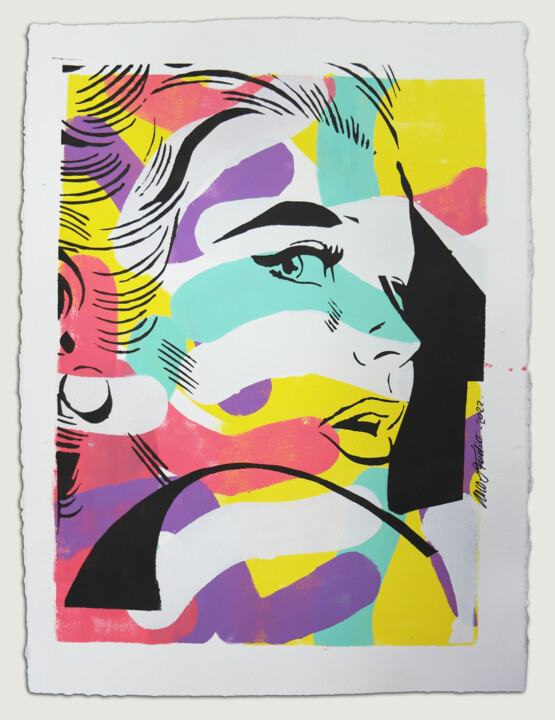 Pittura intitolato "Comic Girl in Pastel" da Roco.Studio, Opera d'arte originale, Acrilico