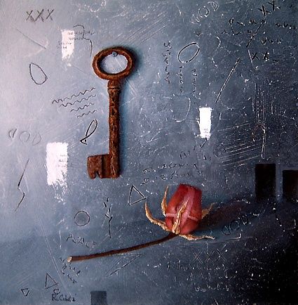 Картина под названием "Chiaverosa...rosach…" - Rodolfo Cubeta, Подлинное произведение искусства