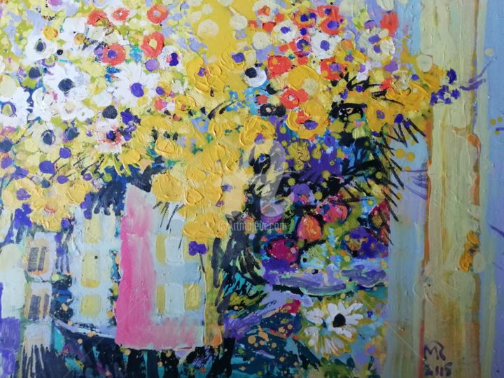 Painting titled "Spring Fllowers" by Rodica, Original Artwork