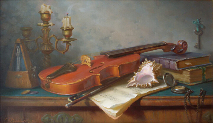 Malerei mit dem Titel "Subject chord" von Yuriy Sidorenko, Original-Kunstwerk, Öl Auf Keilrahmen aus Holz montiert