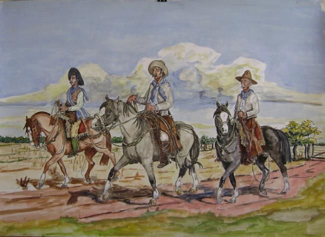 Pintura titulada "Pa' el pueblo" por Rodolfo Vedoya, Obra de arte original