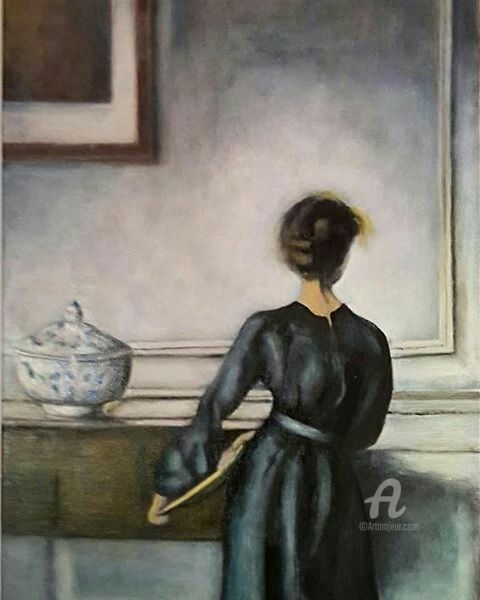 Painting titled "La servante" by Rodolphe Lavayssiere, Original Artwork, Acrylic