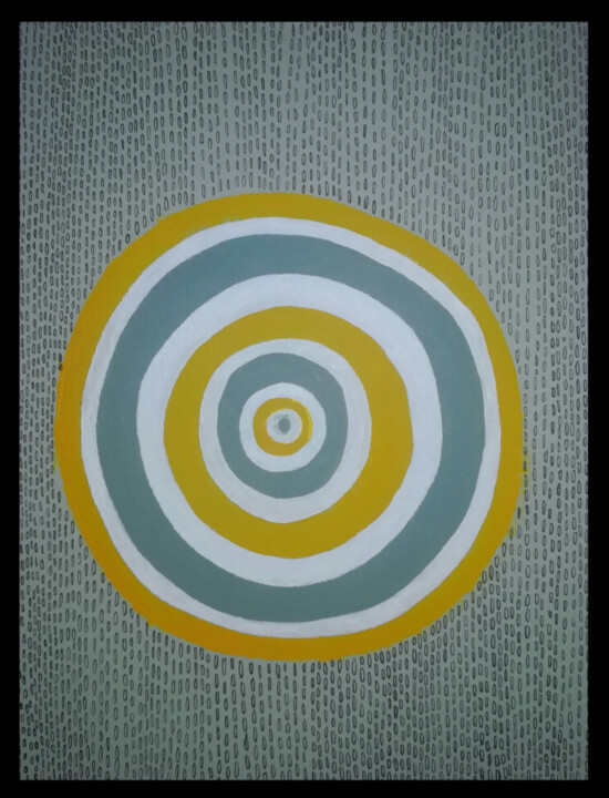 Peinture intitulée "Cercles sous la plu…" par Rod, Œuvre d'art originale, Acrylique