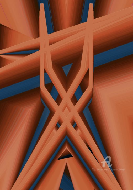 Grafika cyfrowa / sztuka generowana cyfrowo zatytułowany „Scissors” autorstwa Rüdiger Lehmann, Oryginalna praca, 2D praca cy…