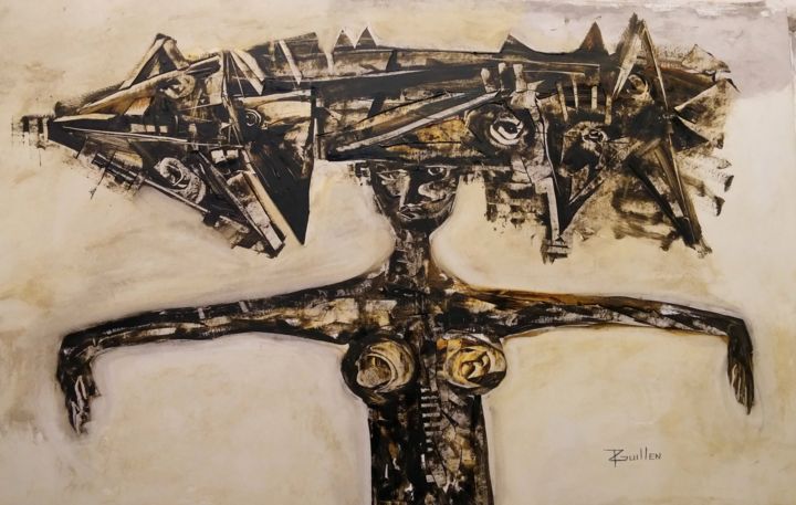 Pintura titulada "cuckoo-clock" por Rodrigo Guillen, Obra de arte original, Oleo