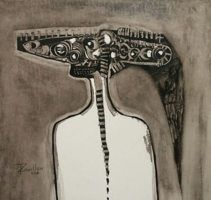 Картина под названием "Troya" - Rodrigo Guillen, Подлинное произведение искусства, Масло