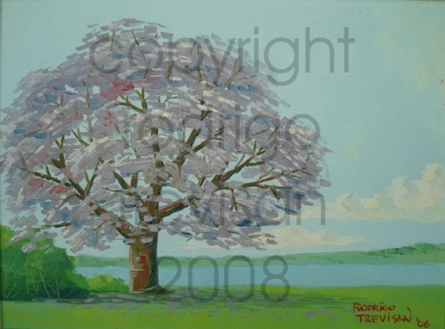 Pintura intitulada "Jacarandá" por Rodrigo Trevisan, Obras de arte originais