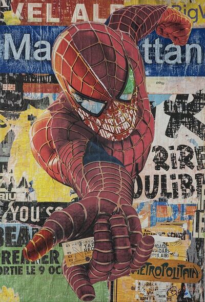 Collages titled "SPIDER" by Rodrigue Grego, Original Artwork, Collages