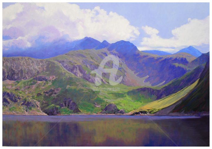 Painting titled "Lago de Artus en el…" by Juan Rodriguez, Original Artwork, Oil