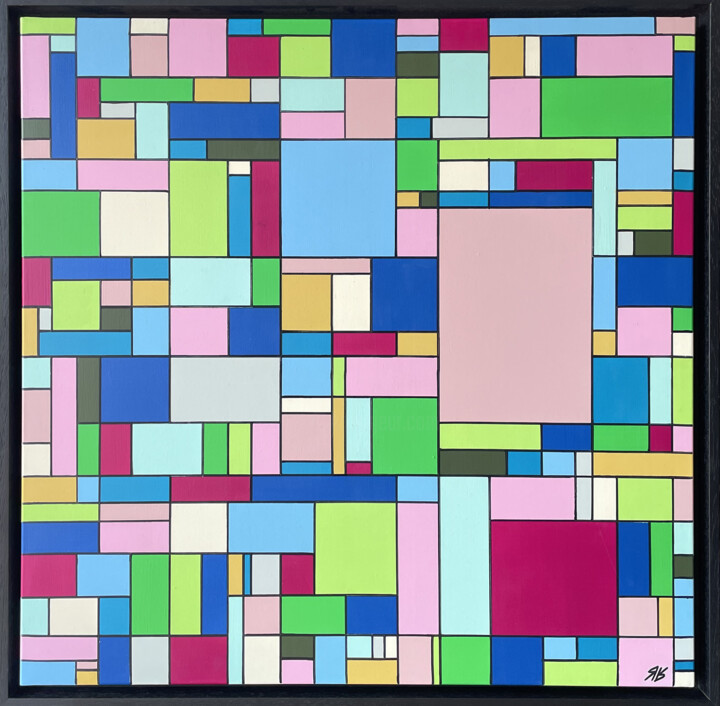 Painting titled "ColorBlender #2" by Rodrod, Original Artwork, Acrylic Mounted on Wood Stretcher frame