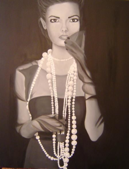 Peinture intitulée "Perle" par Florence Roederer, Œuvre d'art originale, Huile