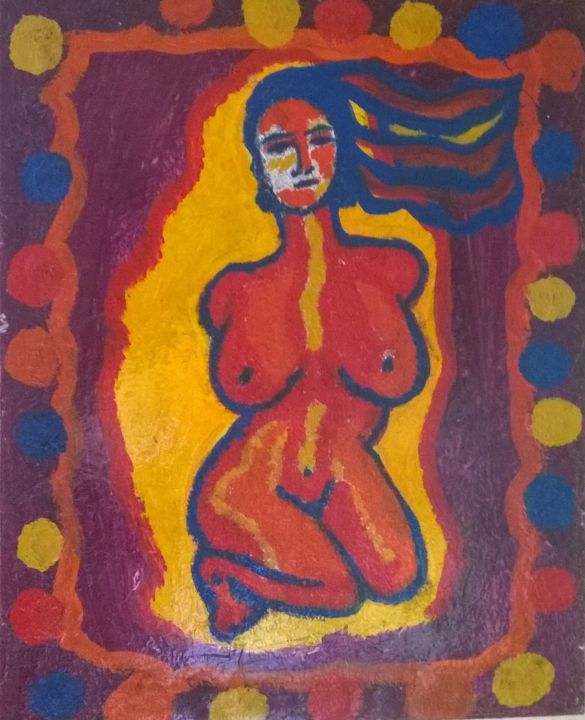 Pintura intitulada "O pensamento dela s…" por Rofe Nosbor, Obras de arte originais, Óleo