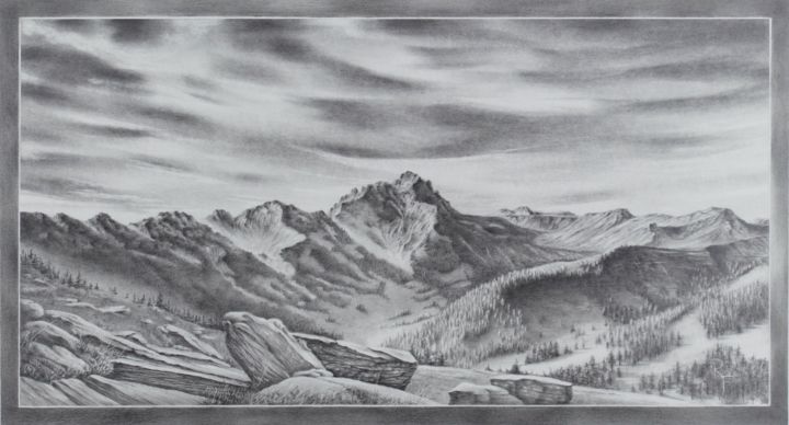 Malarstwo zatytułowany „In den Alpen” autorstwa Ronald Firla, Oryginalna praca, Ołówek
