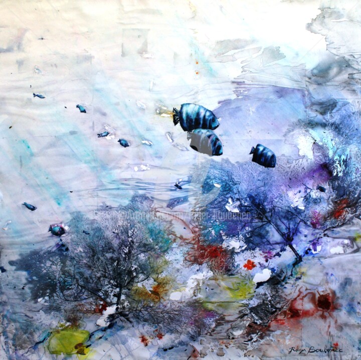 Peinture intitulée "La mer en soi" par Roger Boubenec, Œuvre d'art originale, Aquarelle