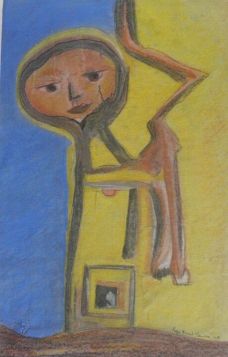 Dessin intitulée ".in the moonlight..…" par Roger Ernest Jankow, Œuvre d'art originale, Pastel