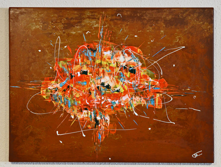 Картина под названием "Eclat" - Roger Flores, Подлинное произведение искусства, Акрил Установлен на Металл