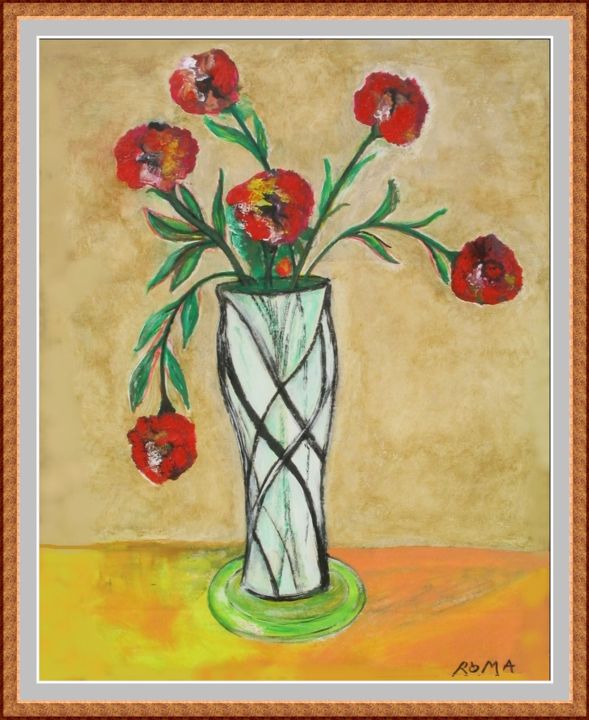 Painting titled "vase-blanc-2009.jpg" by Ro Ma, Original Artwork