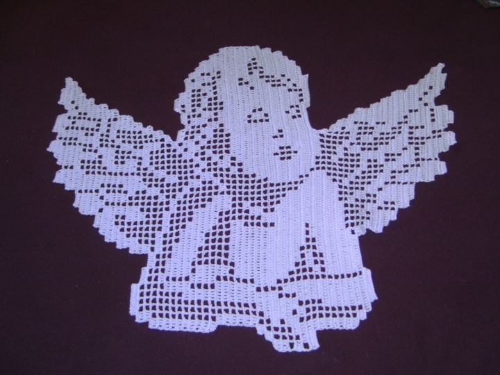 Textielkunst getiteld "Napperon décoratif…" door Art Création Crochet Tricot, Origineel Kunstwerk, Draad