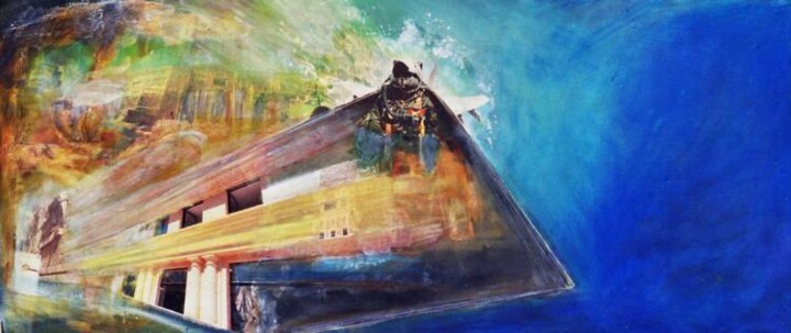 Painting titled "collage glen gould" by Roger Ychai, Original Artwork