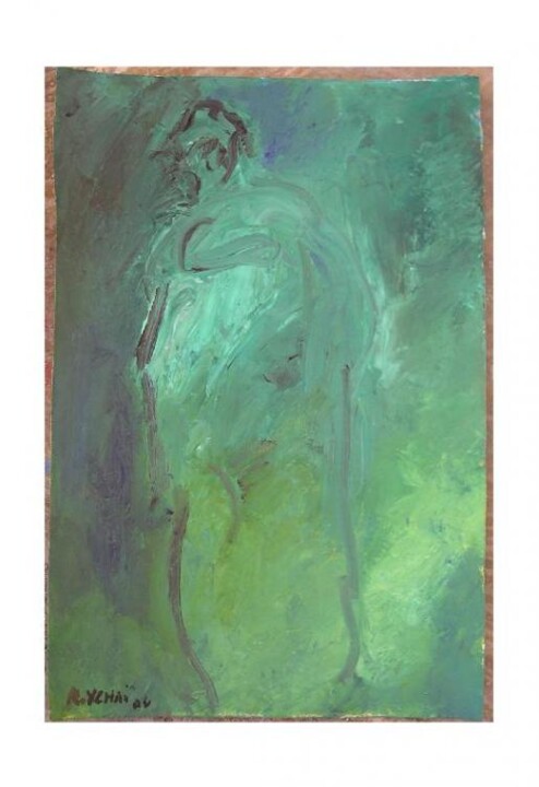 Painting titled "huile" by Roger Ychai, Original Artwork