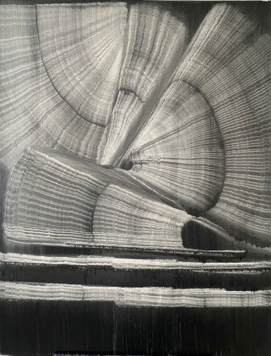 Malarstwo zatytułowany „Spirale” autorstwa Roger Birbaum, Oryginalna praca, Olej Zamontowany na Drewniana rama noszy