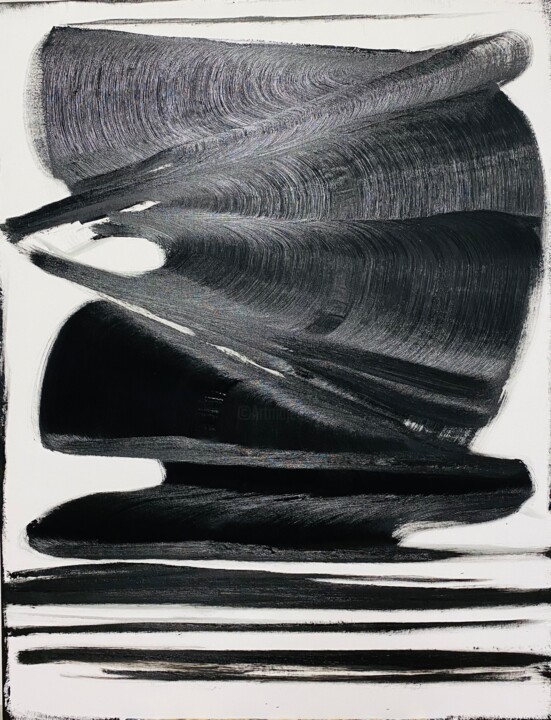Malarstwo zatytułowany „Torsion” autorstwa Roger Birbaum, Oryginalna praca, Olej Zamontowany na Drewniana rama noszy