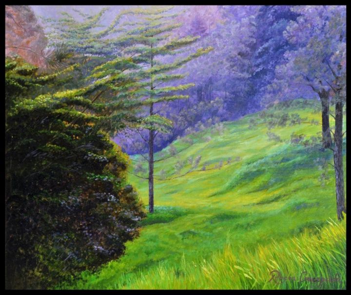 Peinture intitulée "4-pinos-y-pastos-at…" par Roger Concepción Y Castillo, Œuvre d'art originale,
