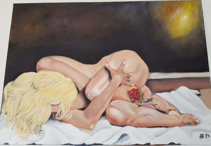 Painting titled "Nymphe" by Rd1965, Original Artwork, Oil