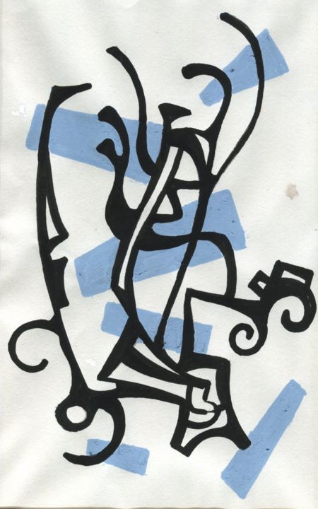 Drawing titled "Zonder titel" by Rogerus, Original Artwork, Acrylic