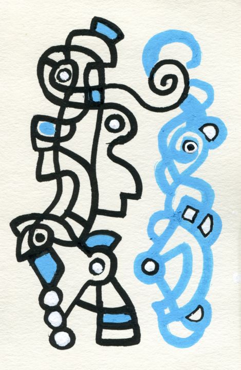 Zeichnungen mit dem Titel "Hoi" von Rogerus, Original-Kunstwerk, Marker