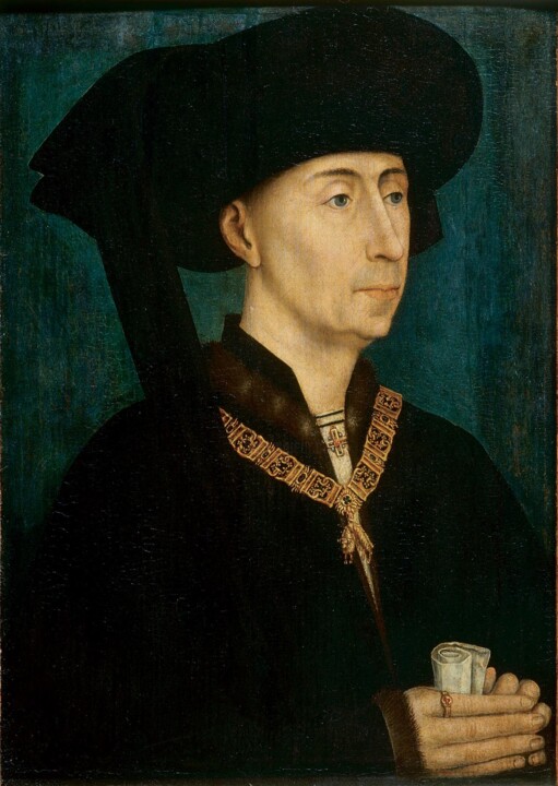 Schilderij getiteld "Portrait de Philipp…" door Rogier Van Der Weyden, Origineel Kunstwerk, Olie