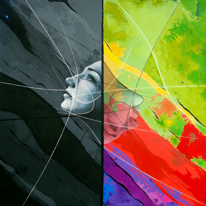 Painting titled "Fé sì Beatrice ..." by Rogolino, Original Art, Acrylic