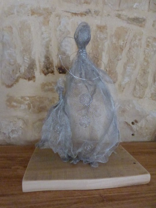 Skulptur mit dem Titel "Tendresse" von Marierf, Original-Kunstwerk, Metalle